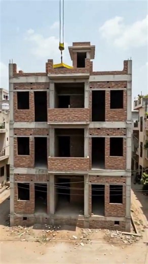 G+2 Apartment Construction in 30 Seconds 🏗️ | Step-by-Step Build
