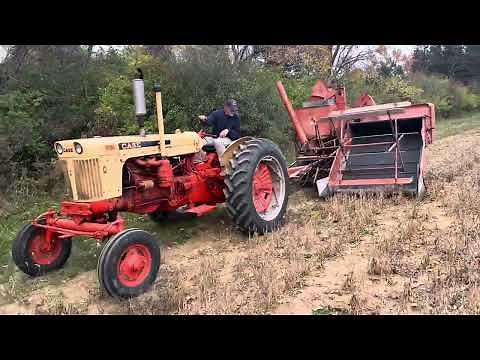 Allis Chalmers All Crop 60 Combine and Case 830 Tractor