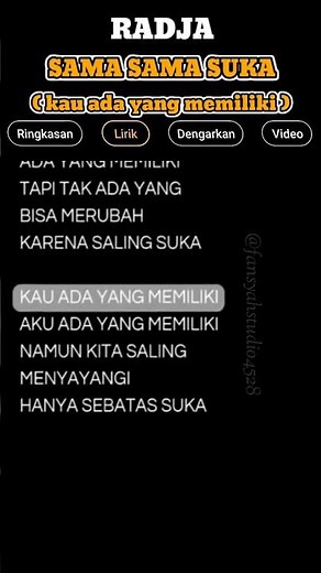 RADJA - SAMA SAMA SUKA ( kau ada yang memiliki ) REMIX LIRIK/Lyrics Lagu Viral TikTok || #shorts