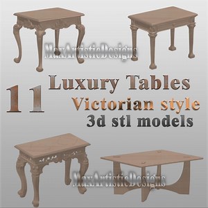 11 Victorian Table 3D STL Set - Miniature Furniture for 3D Printers - Download - Etsy