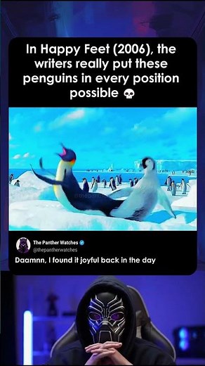 In Happy Feet (2006), the writers really put these penguins in every position possible 💀