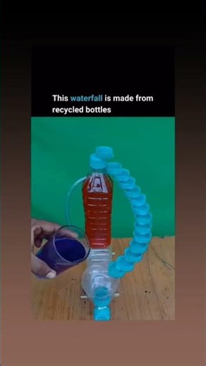 science project waterfall made by recycle bottle #viral #shorts #science facts#experiment#short v