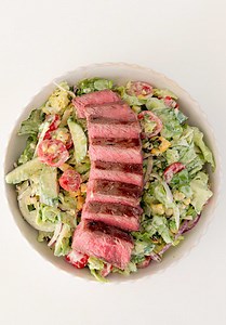 Steak Salad with Creamy Green Avocado-Cilantro Sauce