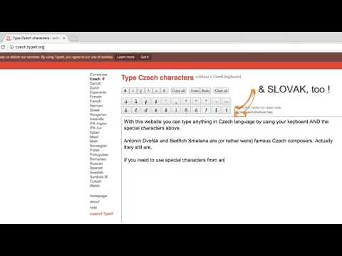How 2 Type Special CZECH (& SLOVAK) Characters On-Line