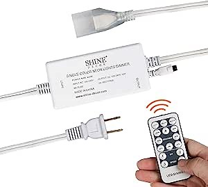 Shine Decor Brightness Dimmer Controller Pack, 100V-240V for 12.5X23mm LED Single Color Neon Rope Lights Only