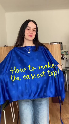 Here's another easy top tutorial!🩵✨🪡 I've been seeing these types of butterfly tops everywhere lately and they're one of the easiest styles of top you could make! So I made a little tutorial for you to make your own🦋 And in the next video I'll show you how you can make a dress version! It's a very similar process but has an extra step :)) #diy #sewing #thriftflip #beginnersewing #tutorial