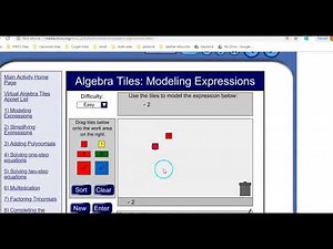 Modeling expressions with algebra tiles