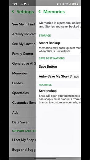 Snapchat Photo Direct Gallery Me Save Kaise Kare? 😳 #snapchat #snapchattips #ytshort #techthread