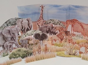 Build a Savanna, Printable Diorama, Habitat Play Set, Safari Paper Scene, DIY Kids Paper Craft, Summer Pretend Play, Savanna Animal Puppets - Etsy