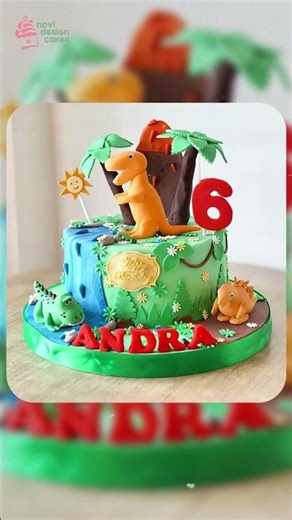 DINOSAUR THEMED BIRTHDAY CAKE COLLECTION #cake #cakecantik #cakedecorating #dinosaur