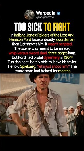 Harrison Ford Was Too Sick To Film This Indiana Jones Fight Scene #shorts