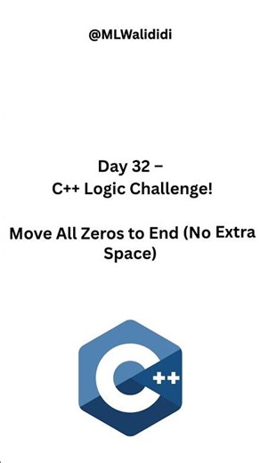 Day 32:Move All Zeros To End!! #coding #cplusplus #programming #education #shorts #ytshorts #ai
