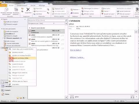 Importation de flux RSS dans Microsoft Outlook 2010