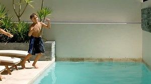 Happy Siblings Diving Into Swimming Pool Stock Footage Video (100% Royalty-free) 4050412 | Shutterstock