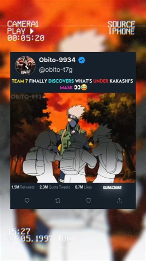 Finally Team 7 Sees What Kakashi Was Hiding😭🔥#animeshorts #naruto #animeedit #narutofunny