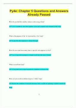 Py4e Chapter 5 Questions and Answers Already Passed1269