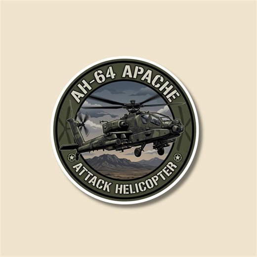 AH64 Apache Sticker - Glossy Aviation Decal - Military Sticker - Etsy
