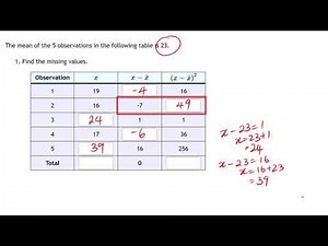 Standard Deviation from incomplete table -A1#7