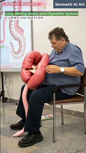 Animation of Intestines Vs. Long Sitting Hours | Stomach AI Art | 02