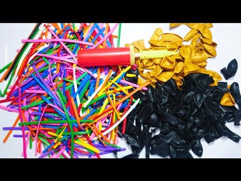 Black & Golden Balloons with Colorful Long Balloons 🎈 So Satisfying ASMR Balloon Sounds