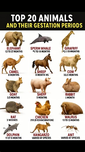 Top 2 animlas and their Gestation Periods #gestations #pregnancy #tier1trends | Farming Tech& Business
