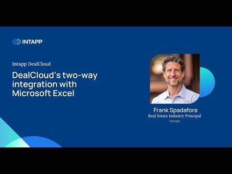 Intapp DealCloud's two-way integration with Microsoft Excel