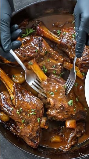 Slow Braised Lamb Shanks in Rich Red Wine Gravy Fall Off The Bone Comfort Food 🍖