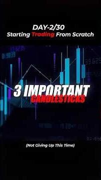 Day 4/30 - Learning Trading From Basic📈 | 3 Important Candlestick |Trading journey #trading #scratch