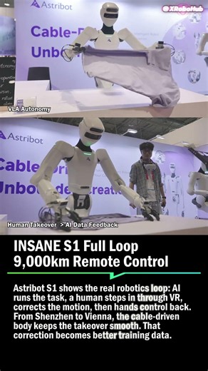 🔥🤖 Astribot S1 Runs Full Loop with VR Human Takeover—Smooth, Zero-Latency! #humanoid #robot #ai