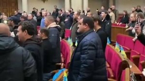 Ukraine invasion: Defiant MPs sing national anthem in parliament amid Russian advance