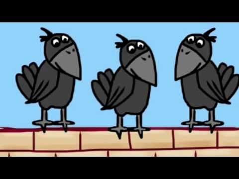 3 Crows sat upon a wall (kids song) (Three craws)