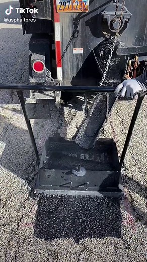 Repairing heavy traffic damage on a mountain road. #potholes #crafco #mastic_one #masticone #cracksealing #asphalt #pavement #fyp #satisfying #amsr #ofdlysatifying