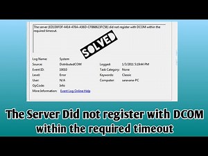 Server Did Not Registered With DCOM || Error windows 11 || Fixed