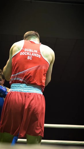 Toe-to-toe Gavin Rafferty of Dublin Docklands and Tadgh O'Donnell vie for the Elite 75kg title in a Dublin Darby at the National Stadium. Watch Sport TG4 | Boxing Ireland