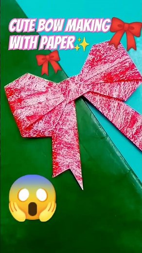 bow 🎀 origami|How to make paper bow craft| Tutorial|folding Artwork bow gift idea| bow paper folding