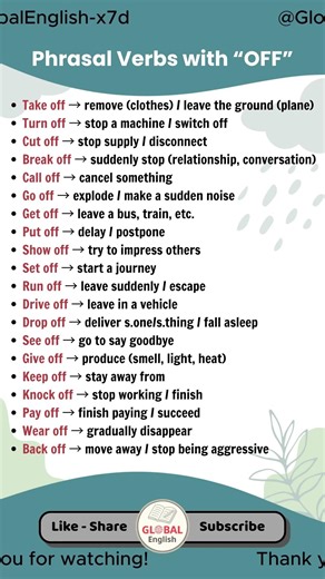 Essential Phrasal Verbs with "OFF" Every English Learner Needs | #Shorts