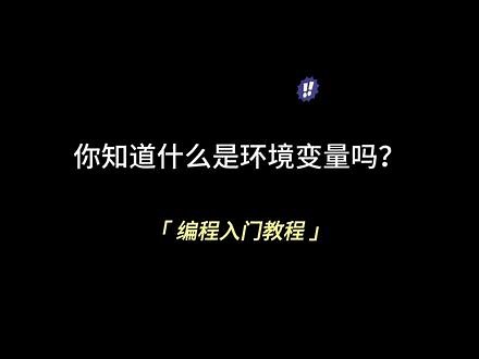 环境变量知识讲解！顶级理解环境变量的意思！全程干货！编程入门必备！#编程入门 #环境变量 #干货知识分享