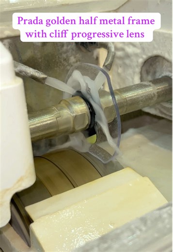 Prada golden half metal frame with cliff progressive lens . Blue Safe Coating: This coating filters harmful blue light emitted from digital devices, helping to reduce eye strain and fatigue during prolonged computer or screen use. Anti-Reflective Coating: A standard feature on high-quality lenses, this coating minimizes glare and reflections from bright lights and surfaces, enhancing visual clarity and comfort. Scratch-Resistant Coating: Most progressive lenses, including those for Cliff frames,