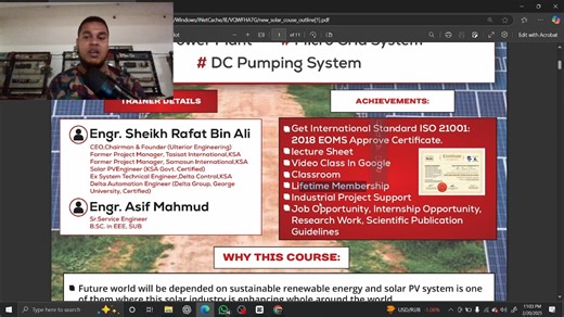 3.5K views · 89 reactions | Solar PV Power Plant Course Details Free Recorded Class: https://classroom.google.com/c/NzM3OTQ0MzA3MDA3?cjc=25j2fhu Whatsapp Group: https://chat.whatsapp.com/CVnCCfuT1CY30GvnMmmNzu ️ক্লাস শুরু হবে: 12/3/2025 ️ভর্তির শেষ সময়: 10/3/202 যোগাযোগ:+8801818988959 | Ulterior Engineering Intl. | Facebook