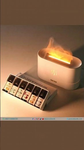 Flame Effect Air Humidifier – Portable, USB & Quiet | Ponno Bonik