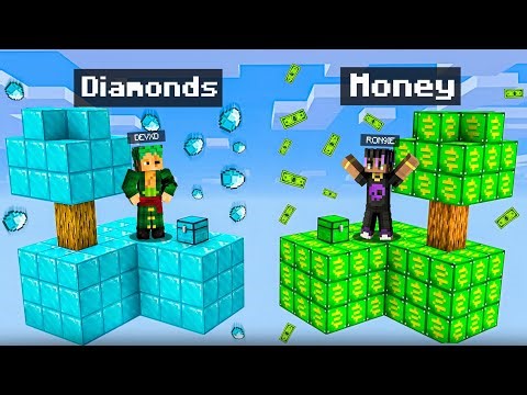 MONEY vs DIAMOND SKYBLOCK Challenge in Minecraft😱
