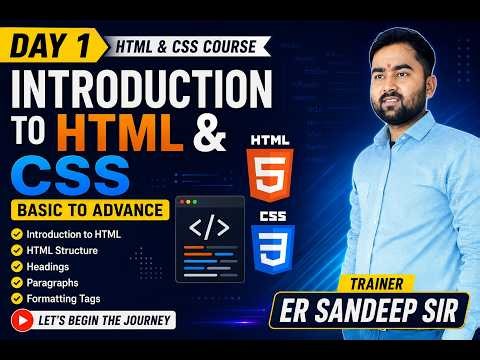 HTML & CSS Complete Course in Hindi 🔥 | Beginner to Advanced | Full Playlist | Er Sandeep Sir