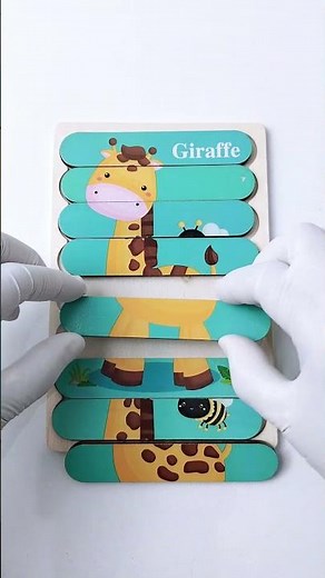 Satisfying Giraffe Puzzle for Kids 🦒🧩😍 #animalpuzzles #kidspuzzles #preschoollearning