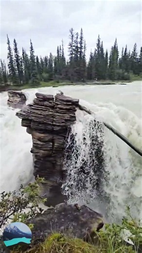 Powerful Athabasca Falls Up Close in Jasper National Park! 🌊 #Shorts