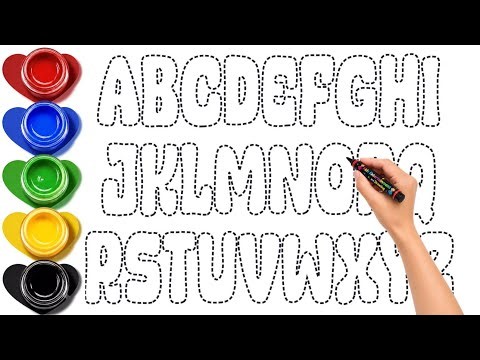 LEARN TO DRAW Alphabet A to Z 🎨 Coloring & Painting Capital Letters for Kids & Toddlers
