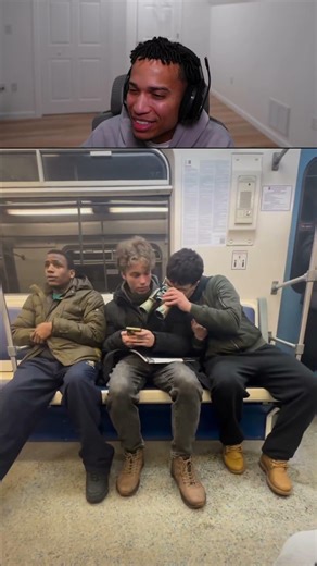 Strangers reactions when they notice people watching 💀 #prank #subway #funny