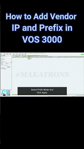 Step 6: How to Add Vendor Gateway, Ip and Prefix in VOS 3000