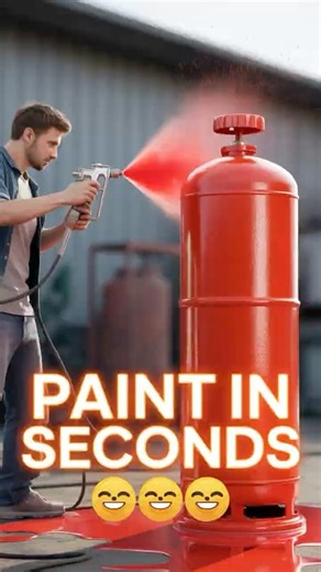 Gas Cylinder Painting Process 😱🔥 | High-Speed Spray Coating | Satisfying Factory Work #lpg #gas