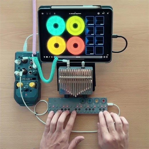 Live looping a chill beat with Loopy Pro, Thumb Piano, and OP #ableton #livelooping