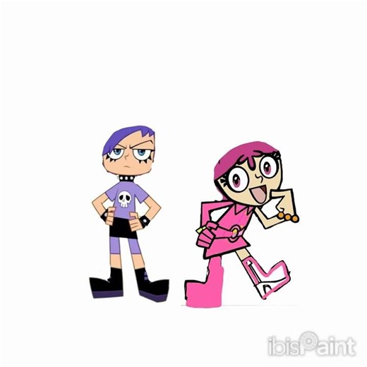 hi hi puffy amiyumi but the girls are pinki and durple